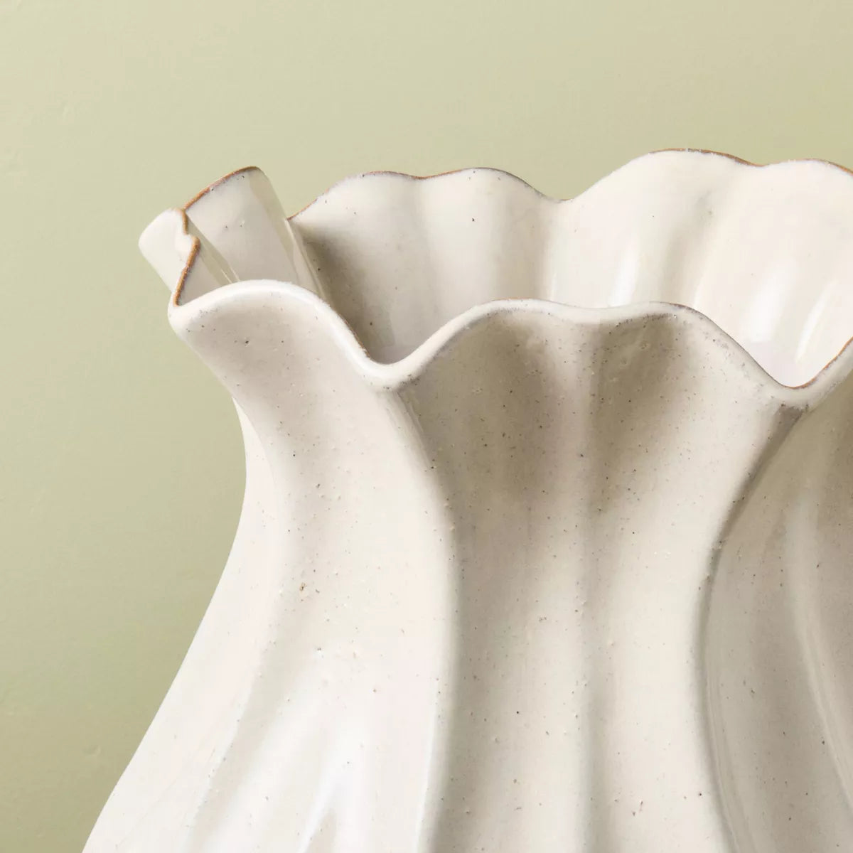Pleated Ceramic Vase Sour Cream - Hearth & Hand with Magnolia