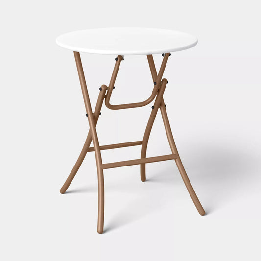 Steel round French Cafe Outdoor Patio Bistro Table Beige - Threshold™