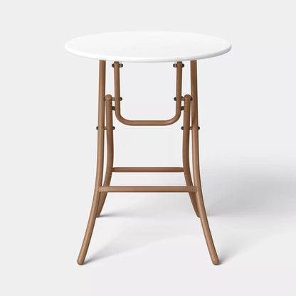 Steel round French Cafe Outdoor Patio Bistro Table Beige - Threshold™